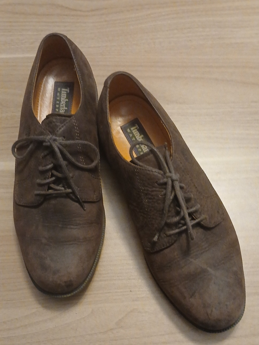 Timberland Men's Dark Brown Leather Derby Oxfords in Size 9M (Waterproof)